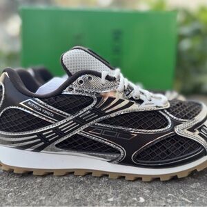 Bottega Veneta Black and Silver Men's Sneakers